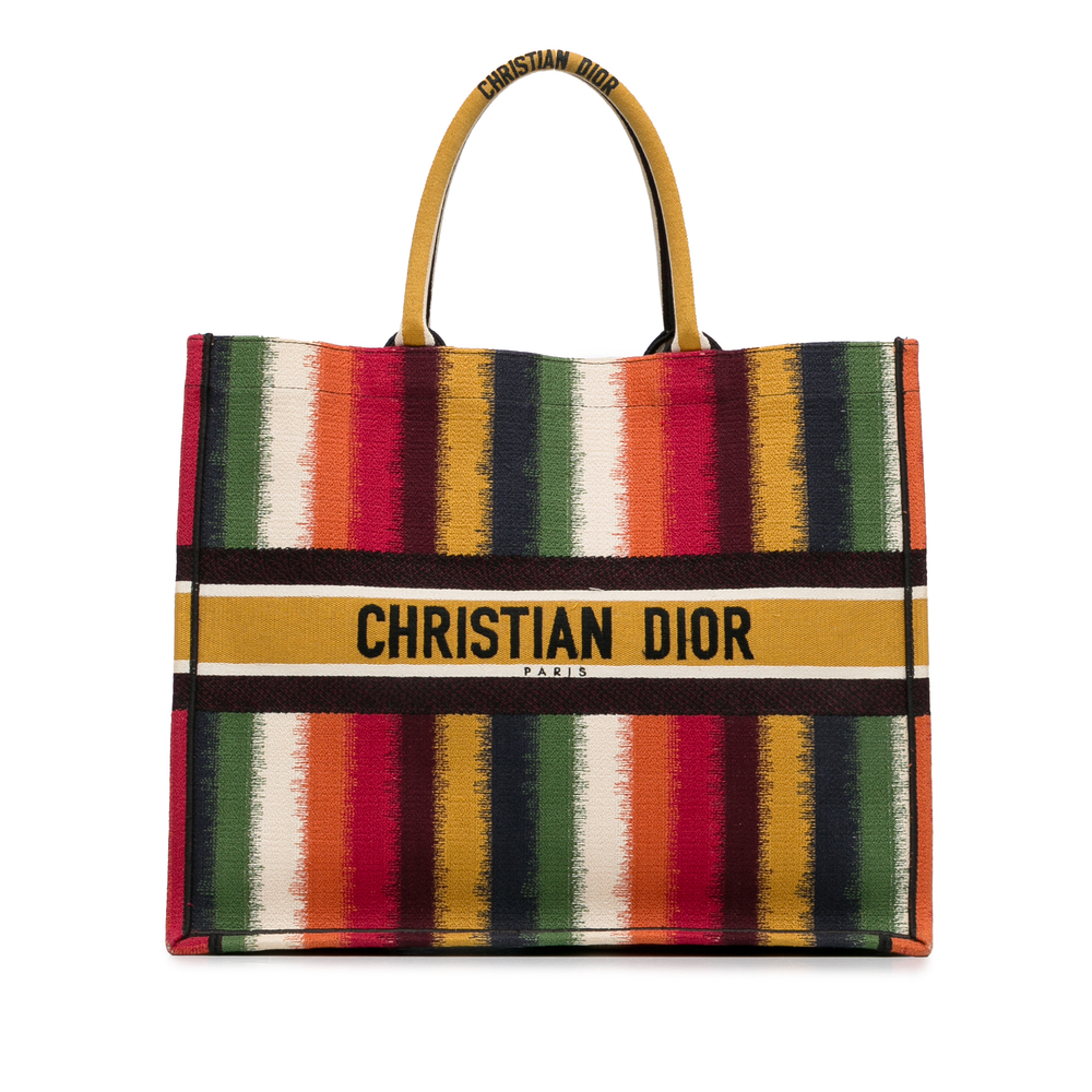 Pre-Loved Dior Large Striped Book Tote